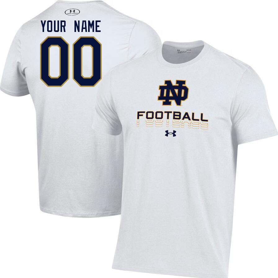 Custom Notre Dame Fighting Irish Name And Number College Tshirt-White